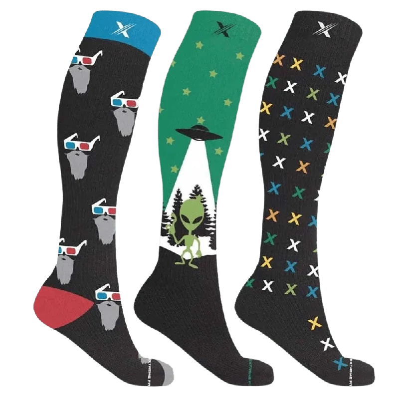 Glow in the Dark Compression Socks (3-Pairs)