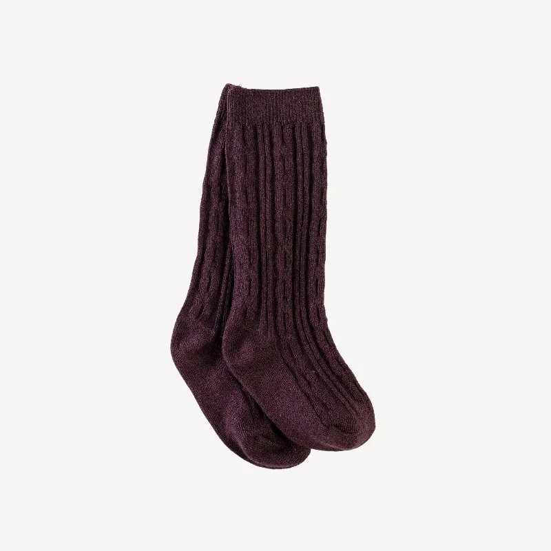 cable knee high socks | date | organic cotton cable knit