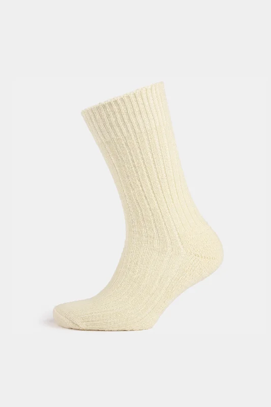 Cushioned Wool Walking Sock - Ecru