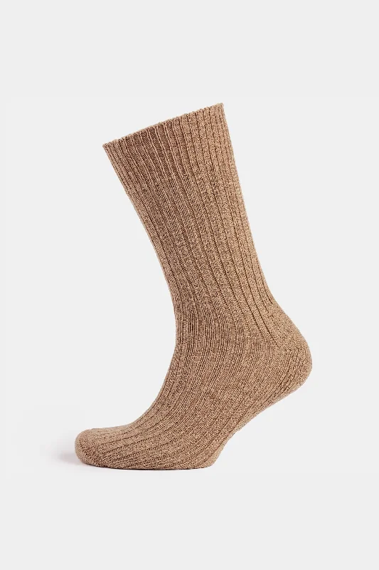 Cushioned Wool Walking Sock - Fawn