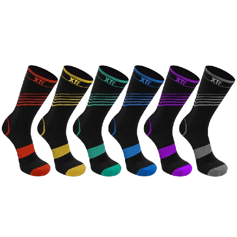 Ultra V-striped Crew-length Graduated Socks (6-Pairs)