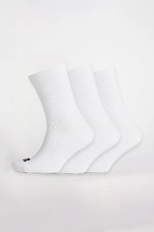 Sports Cotton Sock Calf 3 Pack - White