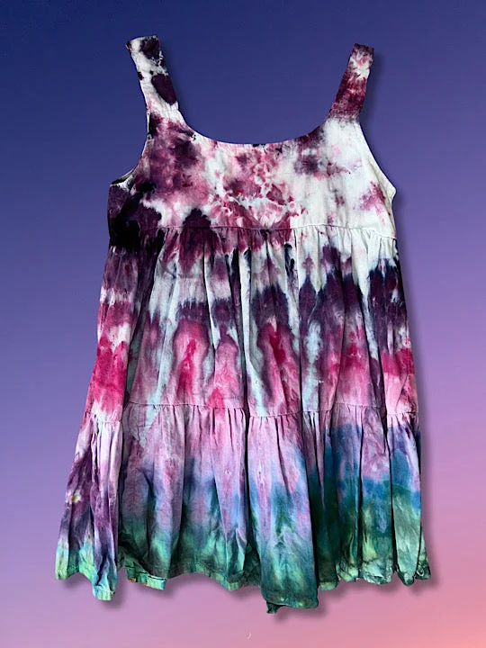 Tie Dye Girls Tank Dress Purple Rain 2T