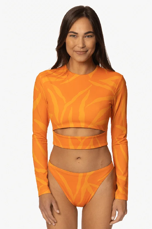 Taranaki Long Sleeved Crop Cut-Out Rashie - Pyramid