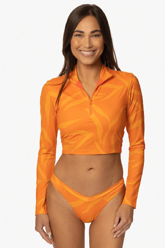 Tofino Long Sleeved Crop 1/4 Zip-up Rashie - Pyramid