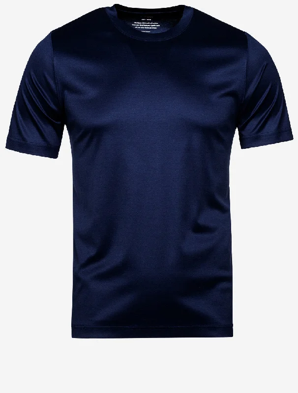 Navy Filo di Scozia Crew Neck T-Shirt