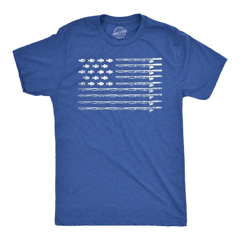 Fishing American Flag Men's T Shirt