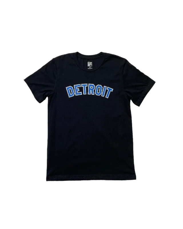 Ink Detroit - Basic honolulu blue and silver print t-shirt - Black