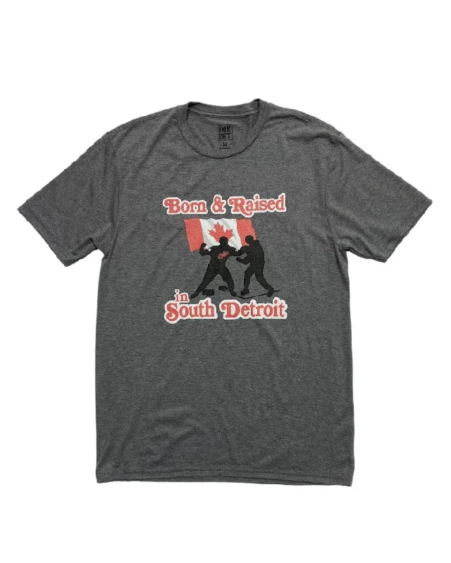 Ink Detroit - Born & Raised in South Detroit T-Shirt - Heather Grey