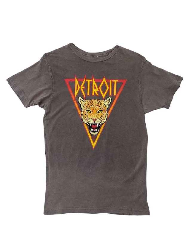 Ink Detroit DET Leopard Mineral Wash T-Shirt - Grey