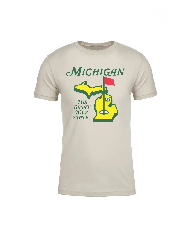 The Great Lakes State - Michigan the Great Golf State T-Shirt - Sand