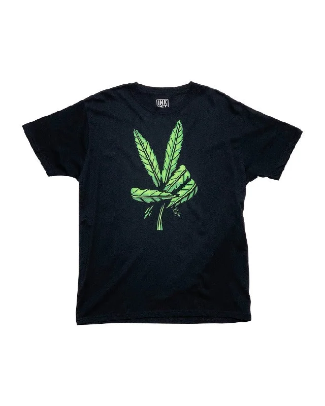 Ink Detroit Peaceful Leaf T-Shirt - Black