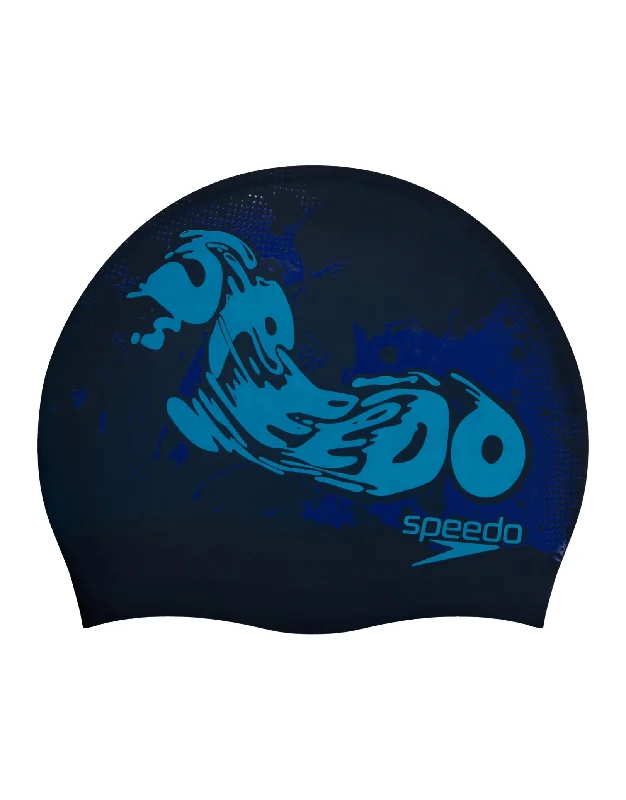 Junior Slogan Print Silicone Swim Cap