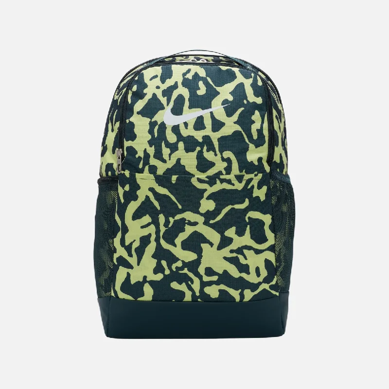 Nike Brasilia Backpack (Medium, 24L) -Deep Jungle/Light Lemon Twist/White