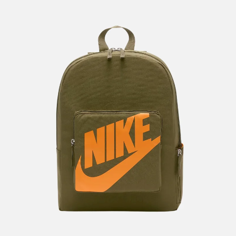 Nike Classic Kids' Backpack -Olive Flak/Olive Flak/Vivid Orange