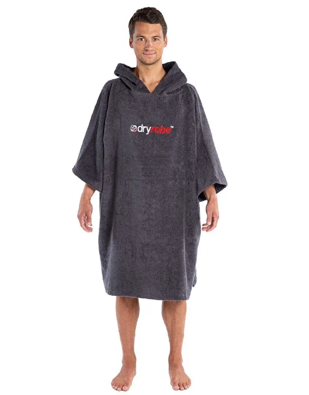 Organic Cotton Short Sleeve Adult Towel Poncho - State Grey