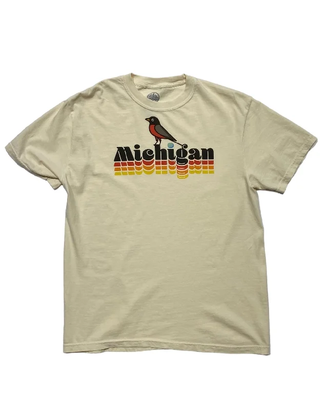 The Great Lakes State - Michigan Robin - T-Shirt - Natural