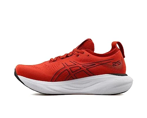 ASICS Nimbus 25 Straßenlaufschuhe für Männer Rot Weiß 42 EU