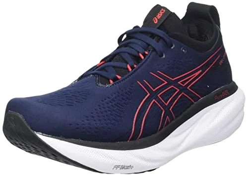 ASICS Nimbus 25 Straßenlaufschuhe für Männer Schwarz Weiß Rot 41.5 EU