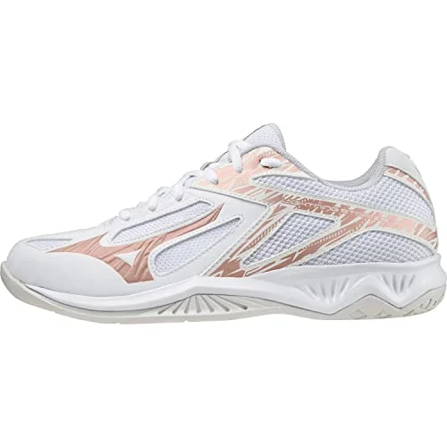 Mizuno Lightning Star Z6 Jr Volleyball-Schuh, Blue Curacao Snow White Red Brown Satin, 36.5 EU