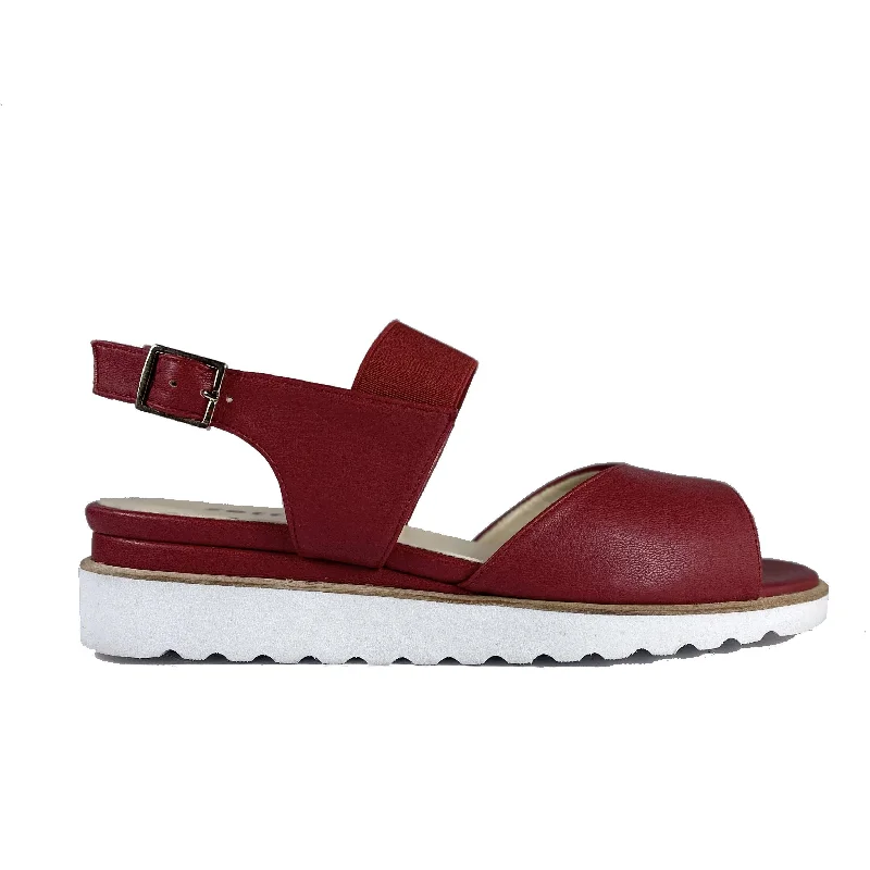 'Erica' low-platform vegan sandals by Zette Shoes - red