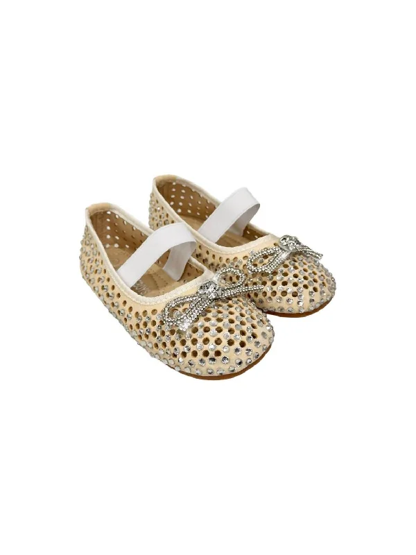 Girl's Golden Shimmer Ballet Flat