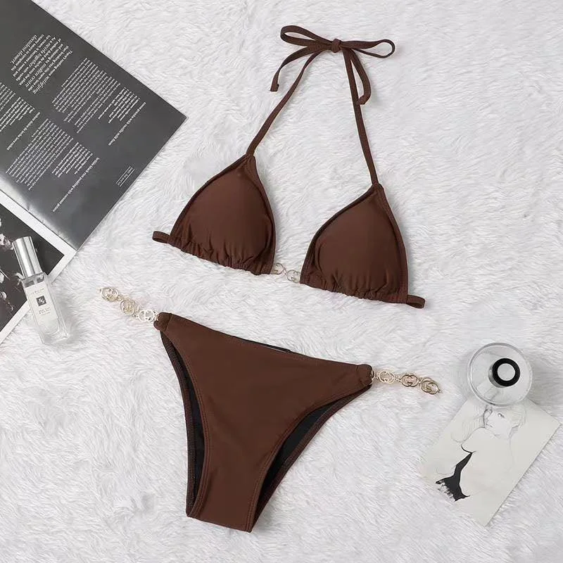 Brown Two-Piece Tie up Bikini