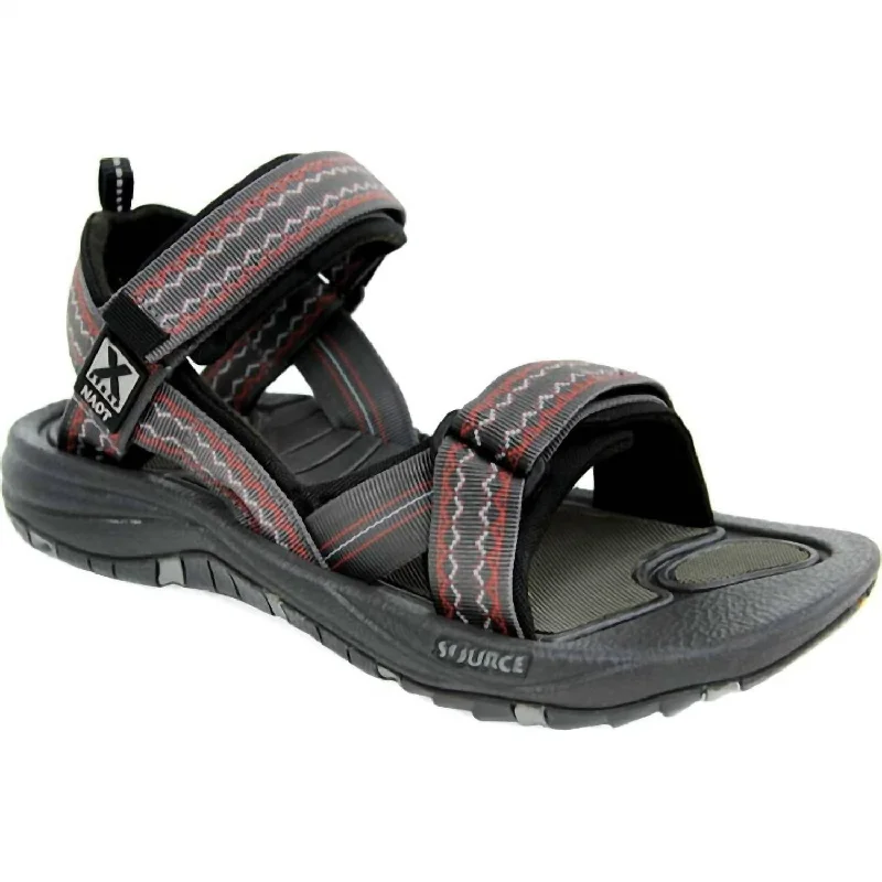 Men's Harbor Sandal In Grey Aztec