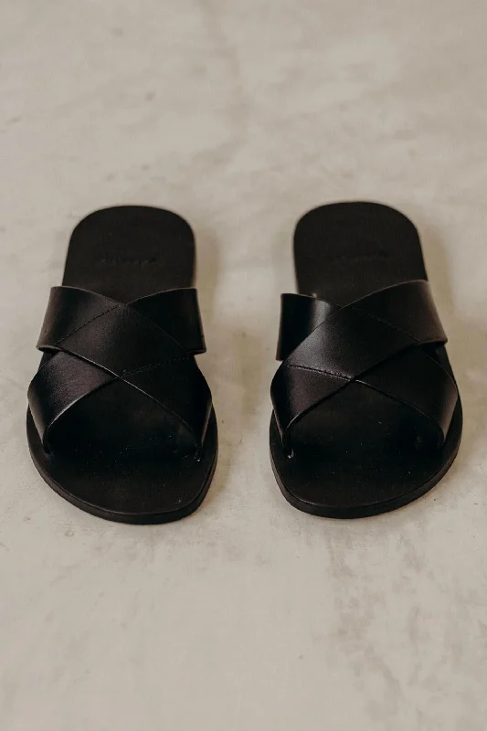 Men's Leo Open Toe Sandal In Black