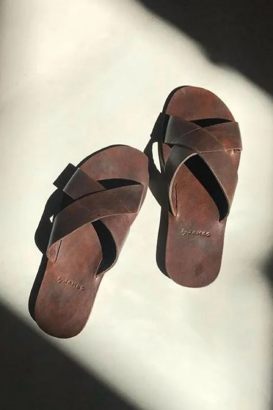 Men's Leo Open Toe Sandal In Brown