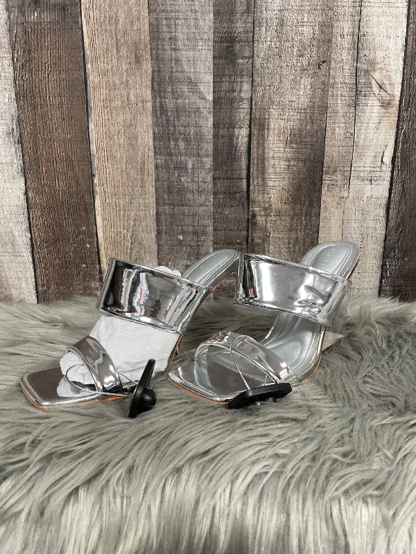 Sandals Heels Block By Cmc In Silver, Size: 8