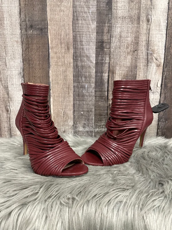 Sandals Heels Stiletto By Bcbgeneration In Maroon, Size: 8