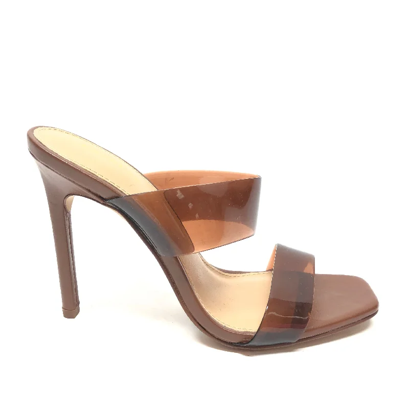 Sandals Heels Stiletto By Express In Brown, Size: 7.5