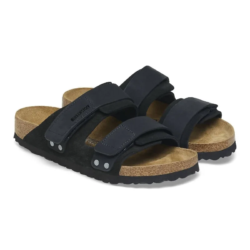 Unisex Uji Sandal In Black Suede