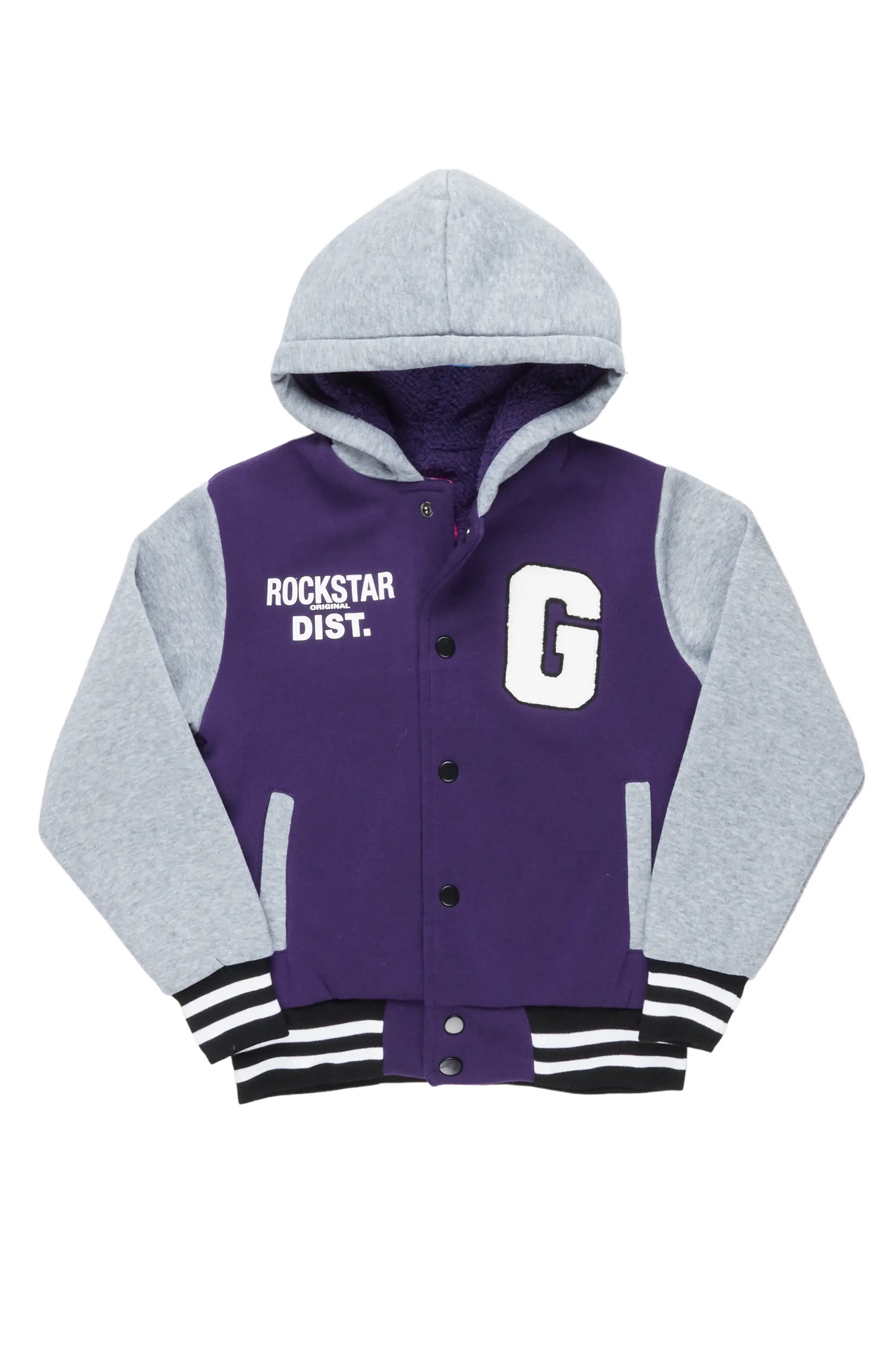 Kids Lalit Purple Varsity Jacket