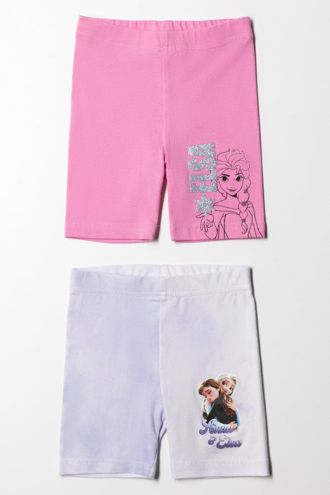 2Pk Frozen Cycling Shorts Pink