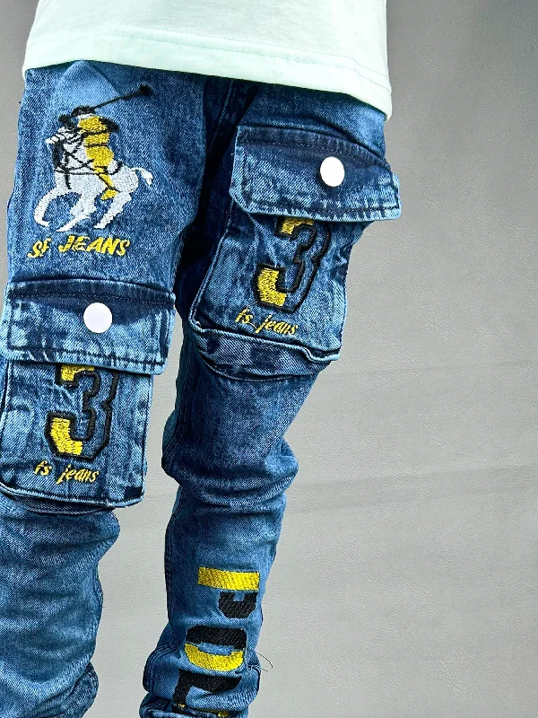 5Yrs - 13Yrs Blue Stretchable Denim Jeans For Boys BJ09