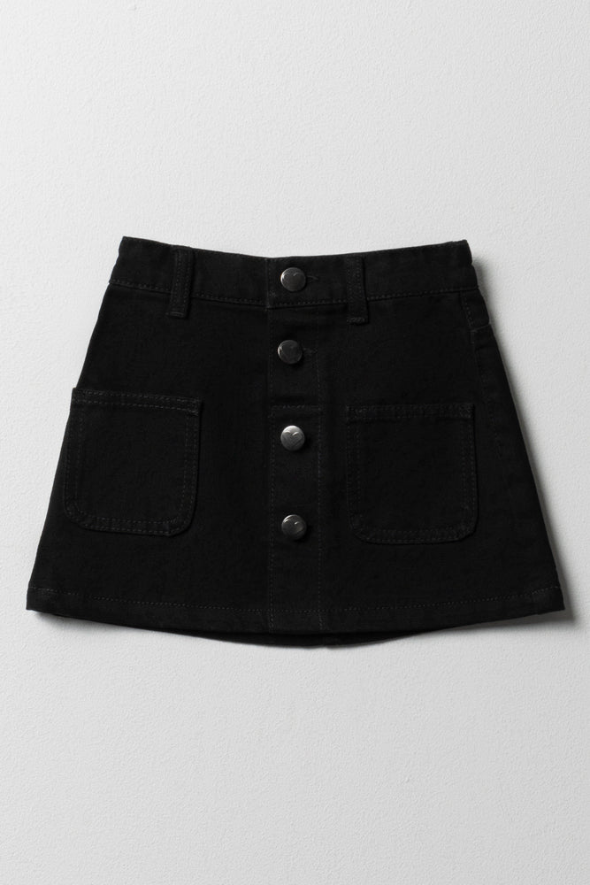 Button Skirt Black