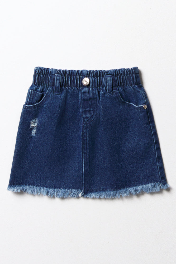 Denim Paperbag Skirt Blue