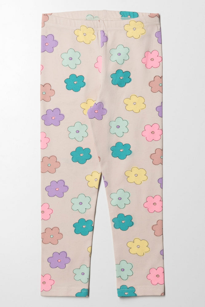 Floral Legging Neutral Multi