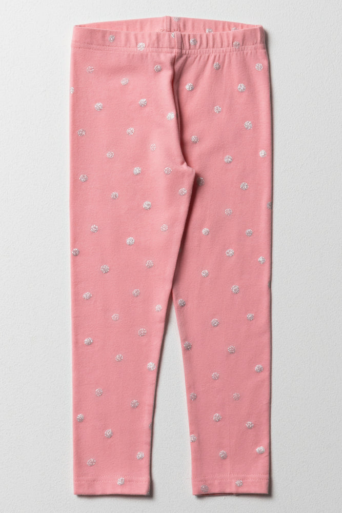 Glitter Leggings Bright Pink