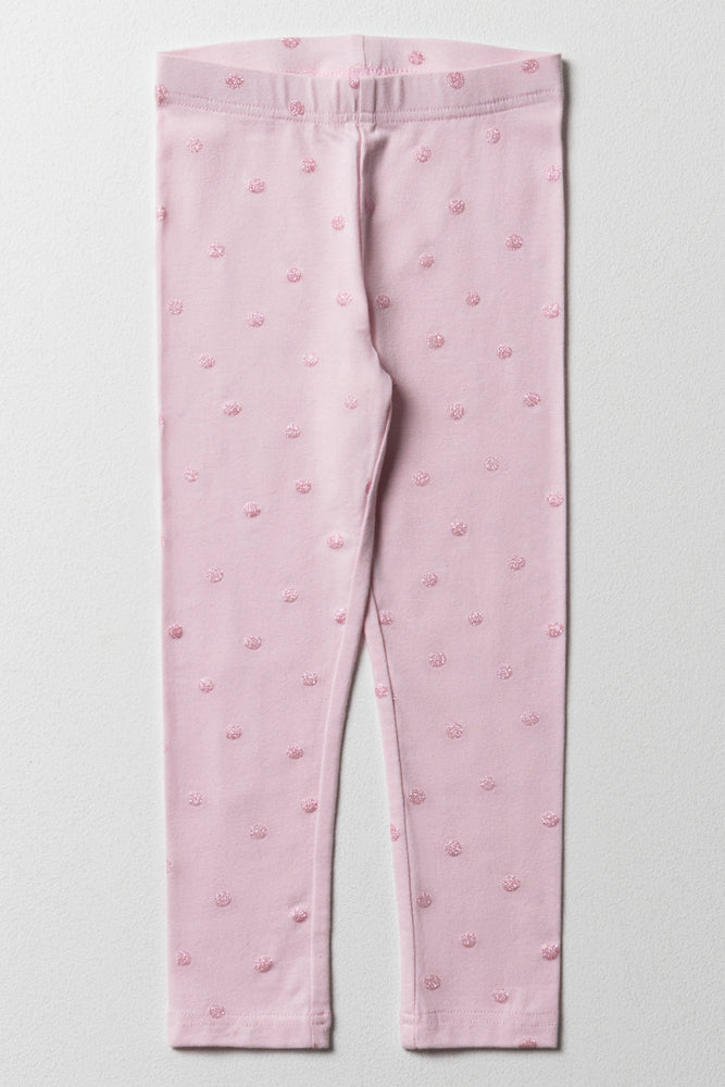 Glitter Leggings Light Pink