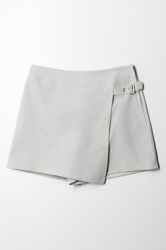 Side Buckle Skorts Light Grey