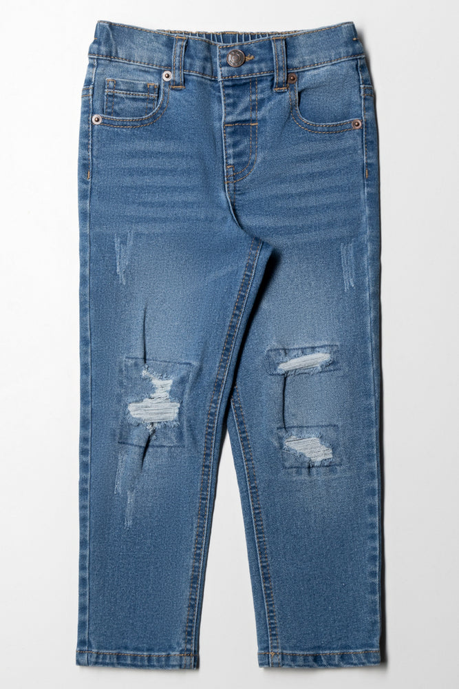 Styled Skinny Denim Rip And Repair Light Blue