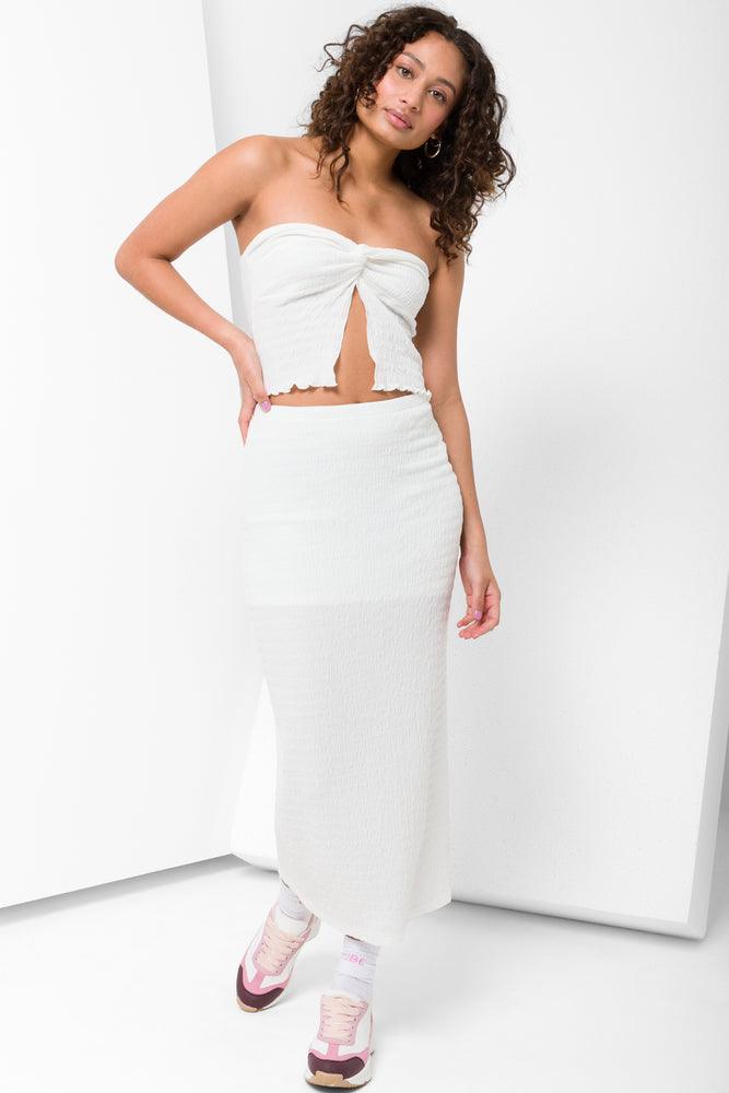 Textured Skirt White