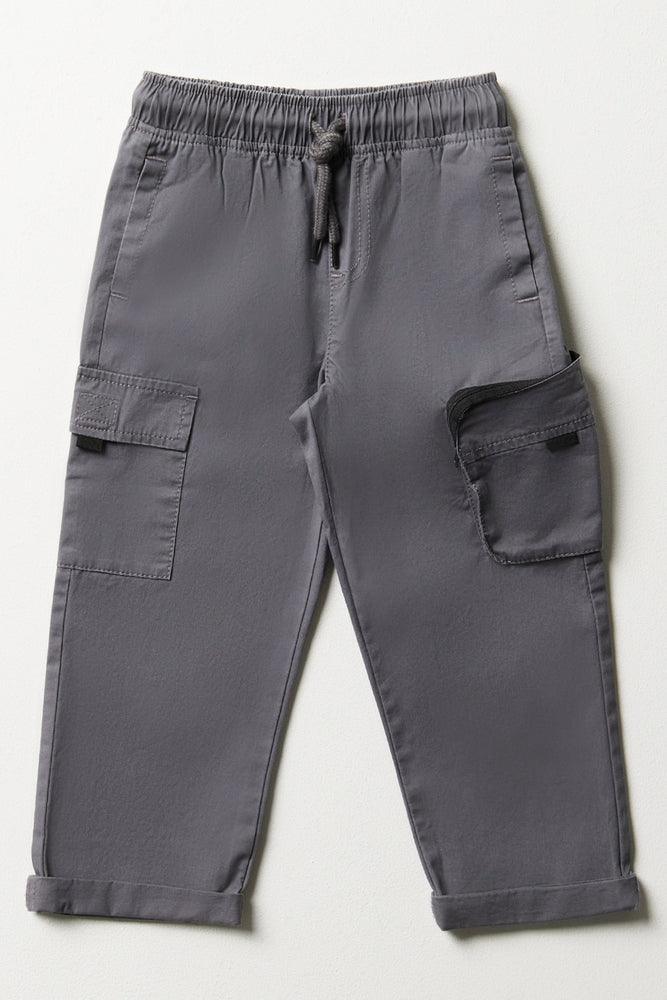 Zipper Cargo Pants Grey